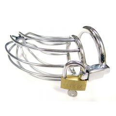 Stainless Steel Chastity Cock Cage with Padlock