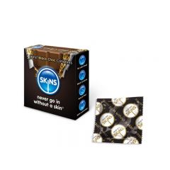 Skins: Black Chocolate Condoms - 4 Pack