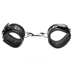 Hidden Desire Real Leather Ankle Cuffs 6.5 cm - Black