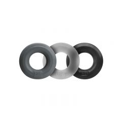 Hunkyjunk Cock Ring 3 Pack - Black Tar and Ice and Stone