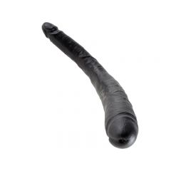 King Cock Realistic 16 inch Tapered Double Ender Dildo - Black