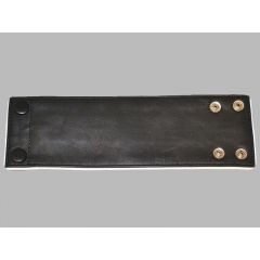 Leather Wrist Band Wallet With Piping - Black White - Large