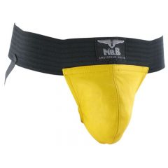 Mr B Leather Jock strap Two Bands Yellow