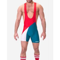 BARCODE Singlet Luckenwalde - Red-White-Petrol - Front
