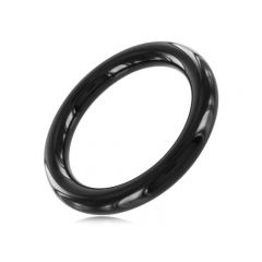 Black Line Stainless Steel Cock Ring Black - 45mm