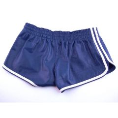 Leather Sports Shorts - Blue/White