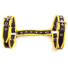 Leather Halter Harness - Black/Yellow