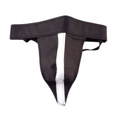 Leather Jock with Coloured Strip - White
