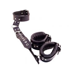 Leather Neck to Wrist Restraints - Black