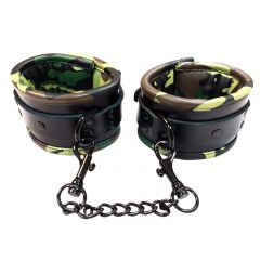 Leather Padded Ankle Cuffs - Camo