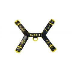 Leather O.T.H Harness - Black with Coloured Attachments Yellow
