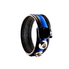 Leather Cock Ring/Strap Black & Blue
