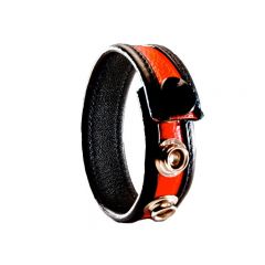 Leather Cock Ring/Strap Black & Red
