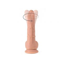 Vibrating Realistic R10 Rotating Dildo with Balls 8.5 inches - Flesh