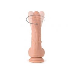 Vibrating Realistic R9 Rotating Dildo with Balls 7.5 inches - Flesh