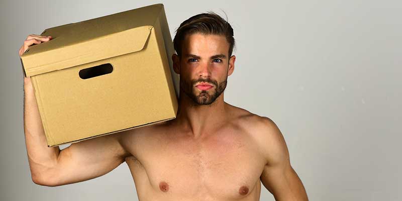 Man with delivery boxes